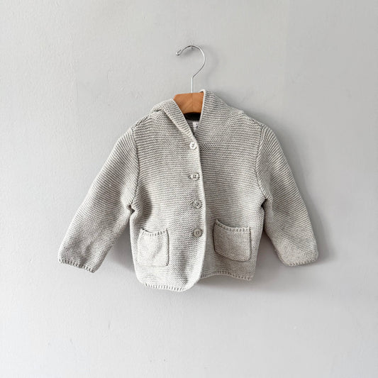 Gap / Light grey cotton knit jacket / 12-18M