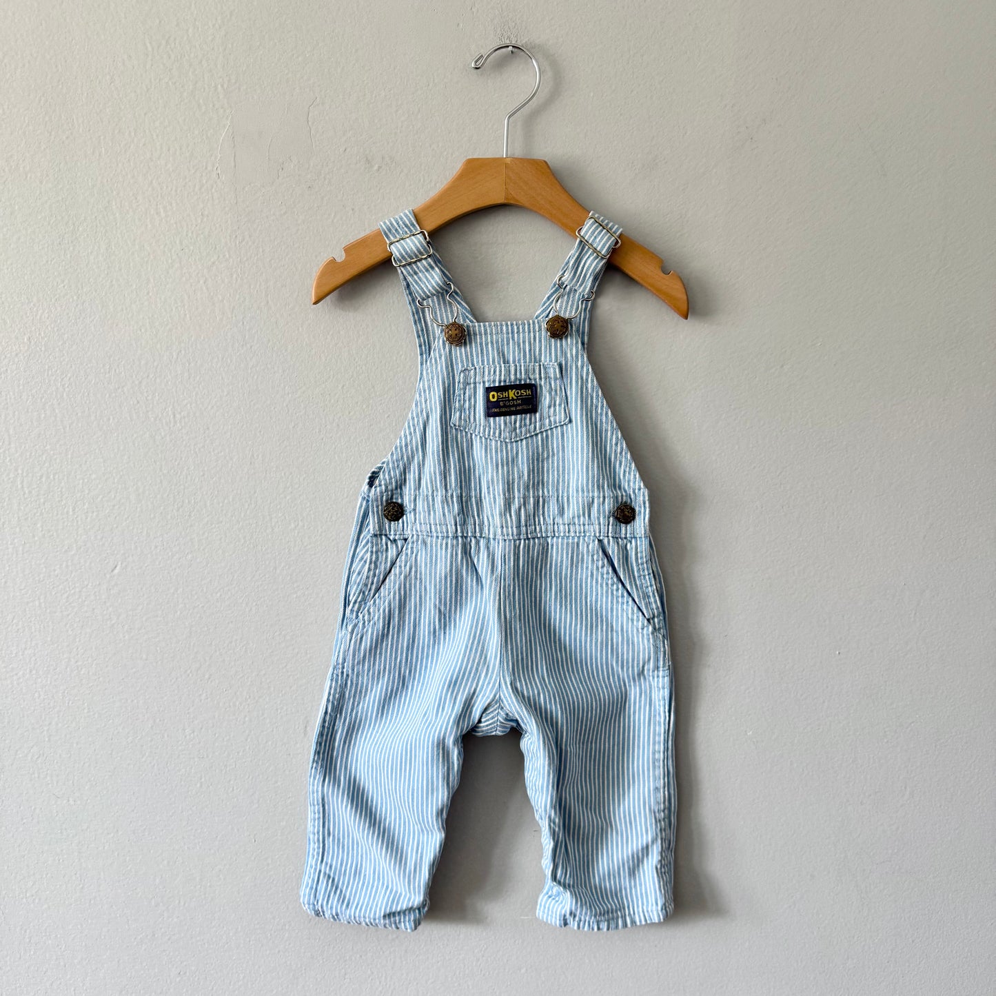 Vintage / Oshkosh stripe denim overalls / 18M