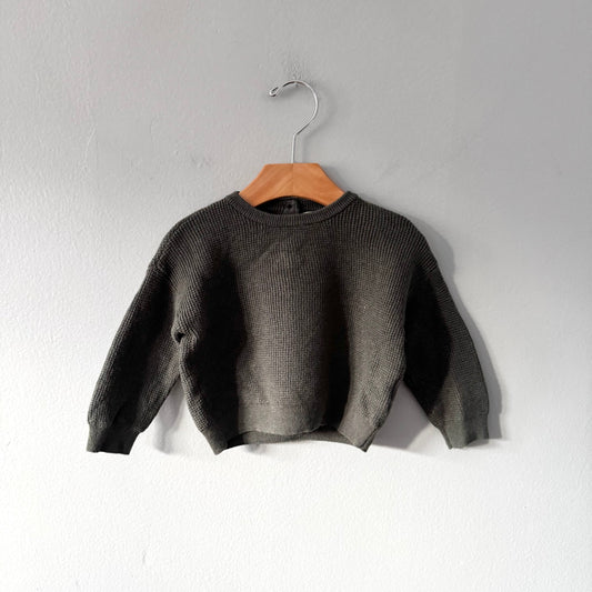 Miles the label / Dark green knit pullover / 9-12M