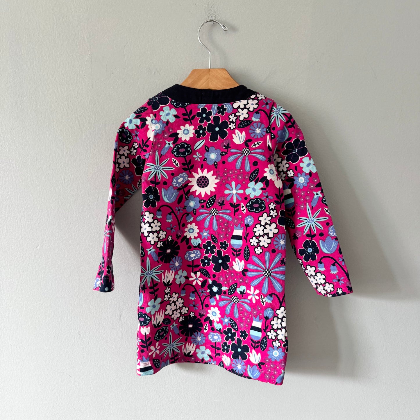 Hatley / Pink x navy long sleeve dress / 4Y