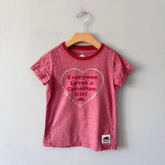 Roots / Red salt and pepper T-shirt / 5-6Y