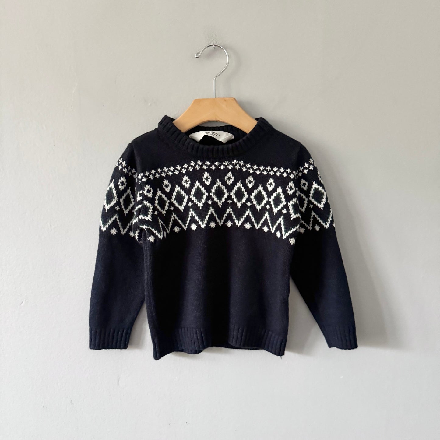 H&M / Black knit pullover / 2-4Y