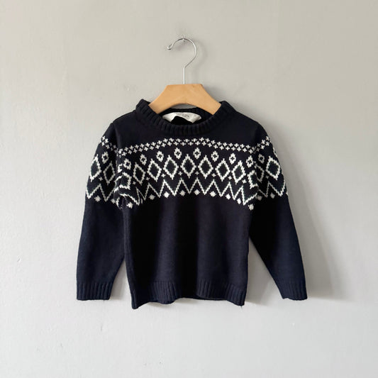 H&M / Black knit pullover / 2-4Y