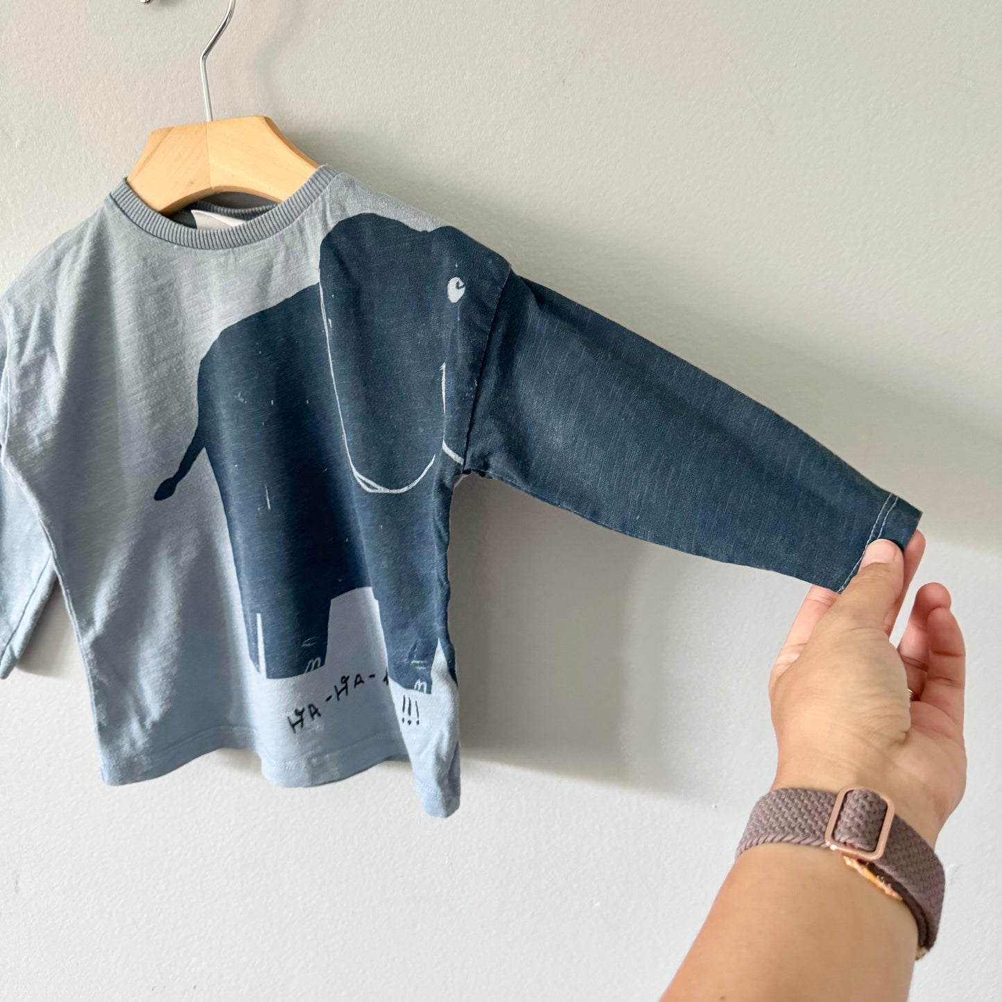 Zara / Blue elephant shirt / 6-9M