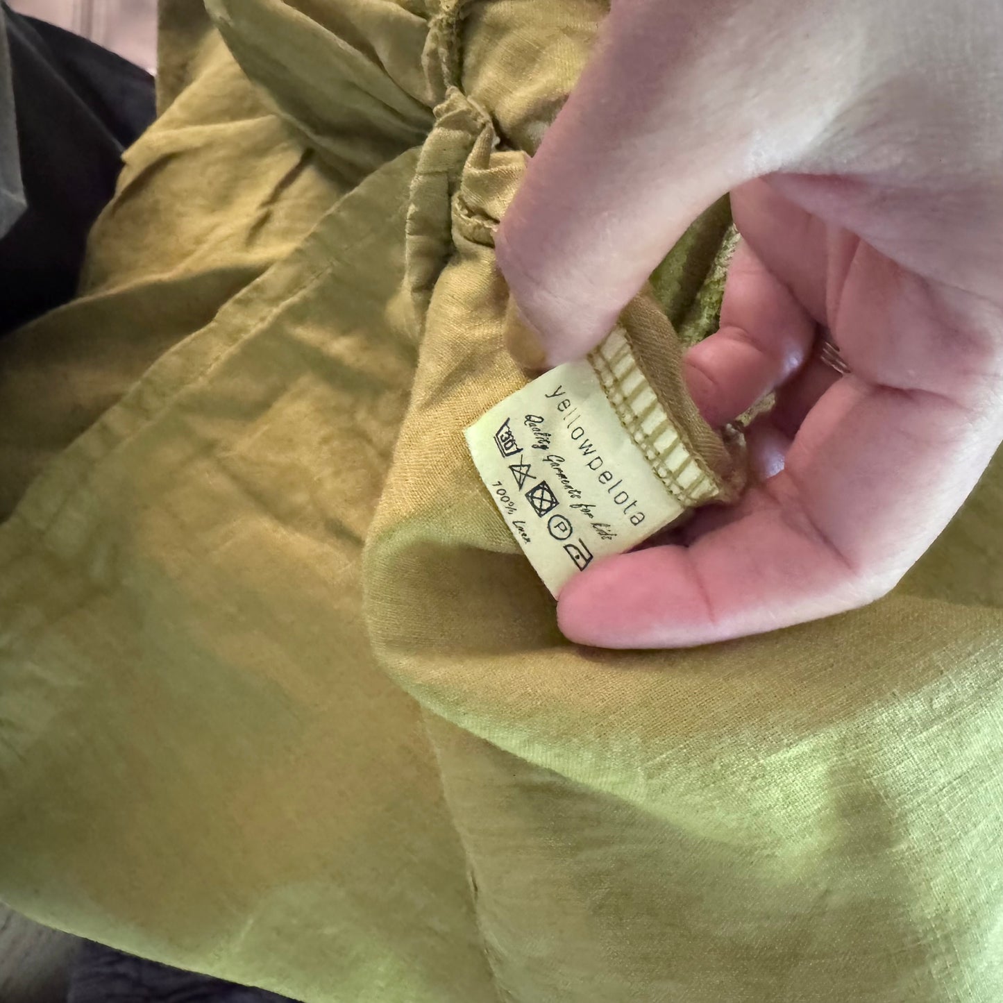 Yellowpelota / Mustard linen dress / 4Y