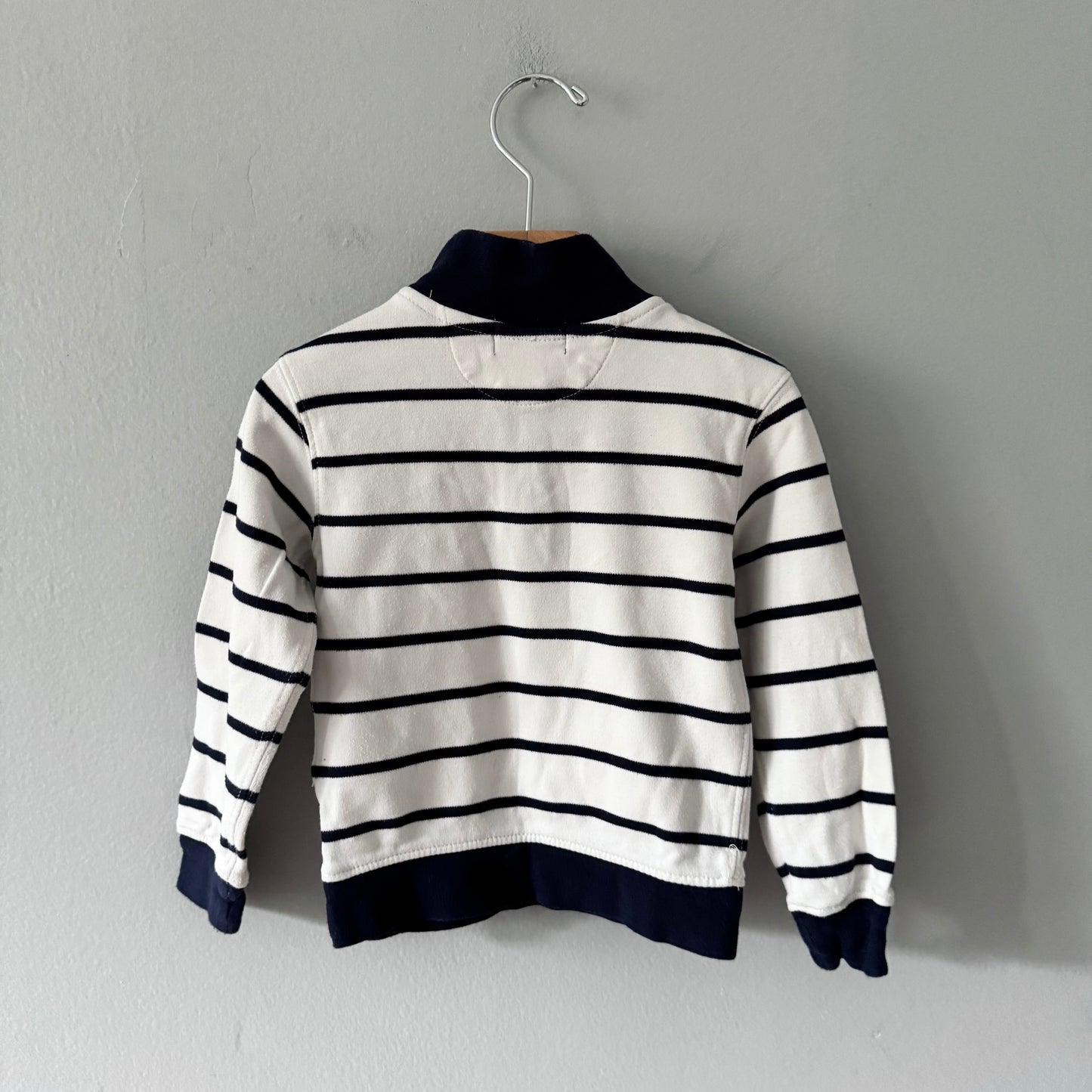 Polo Ralph Lauren / White navy stripe half zip top / 3T