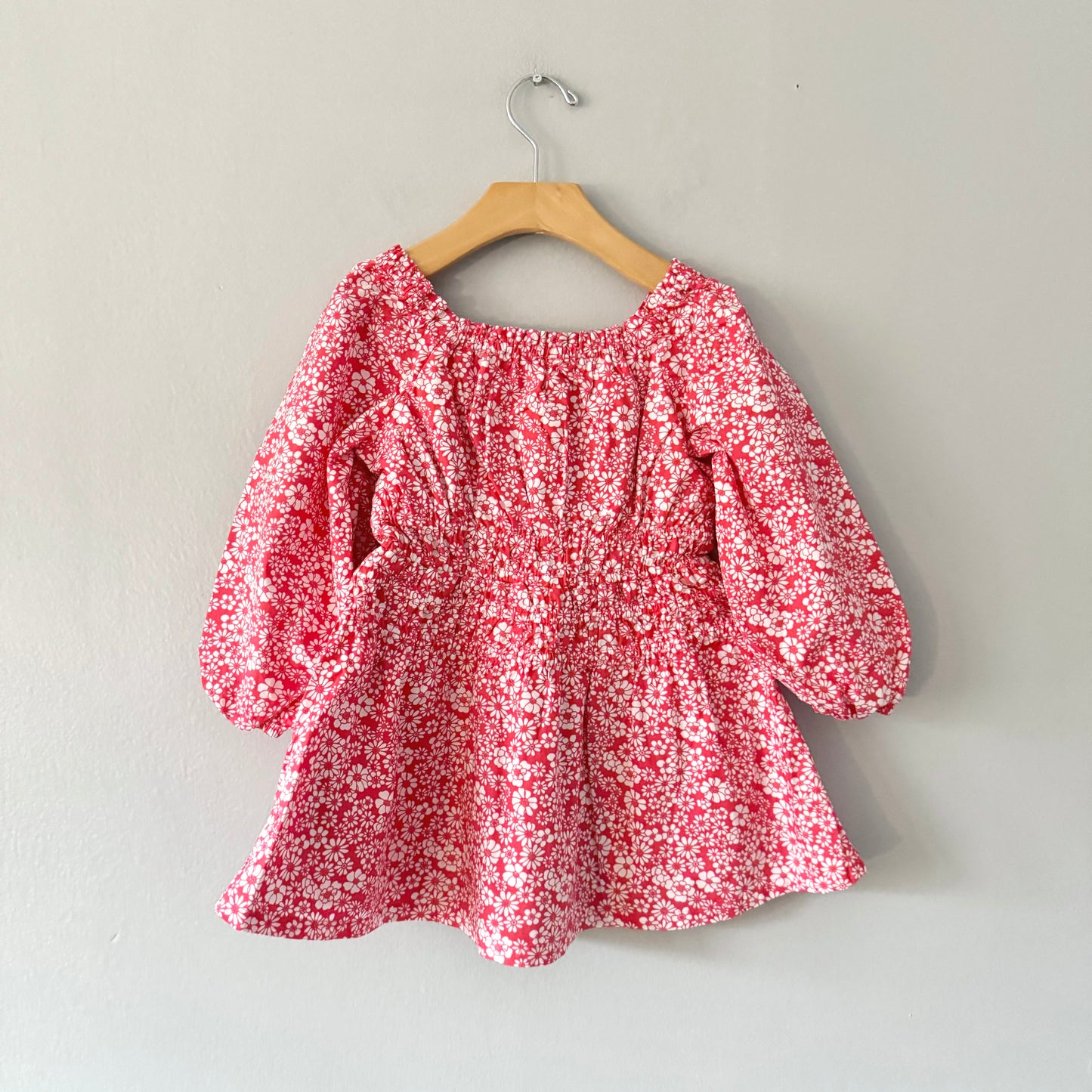 Crewcuts / Red floral blouse dress / 4Y