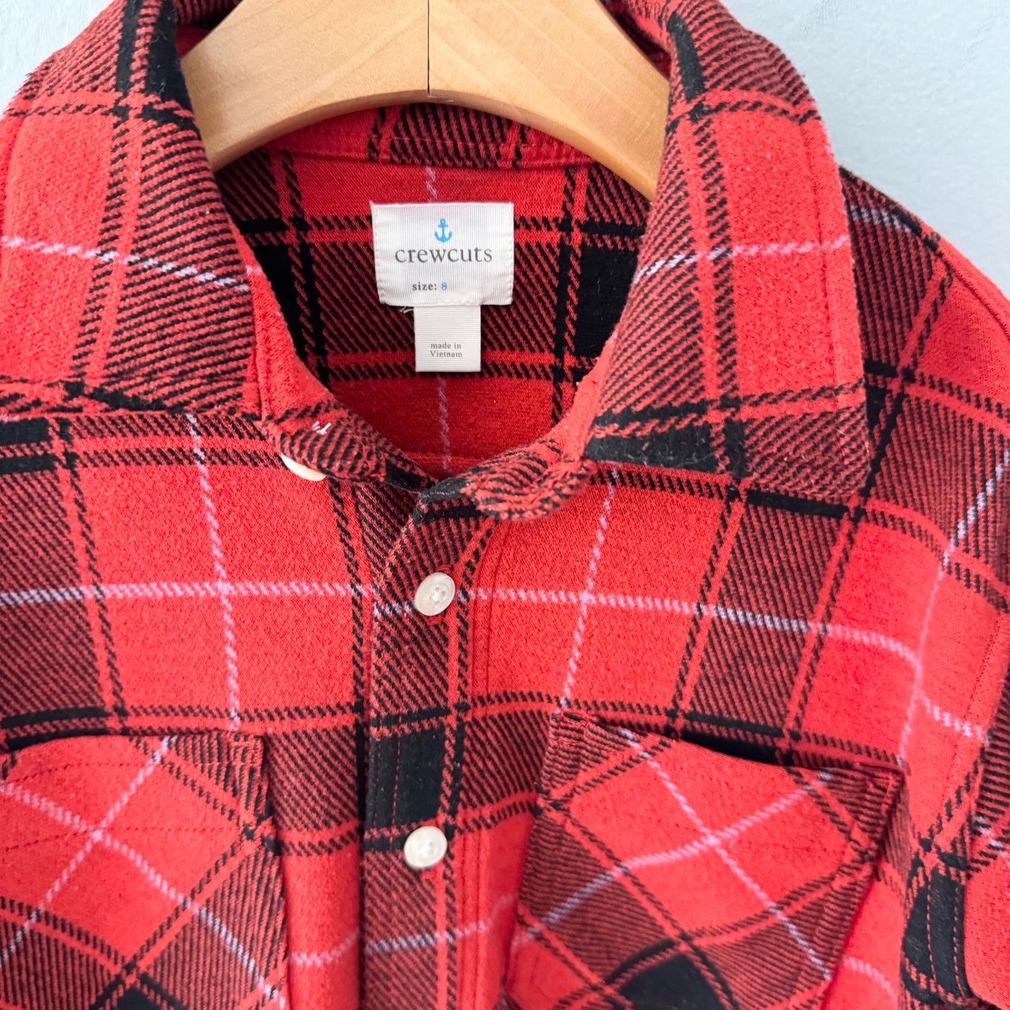 Crewcuts / Red flannel shirt jacket / 8Y