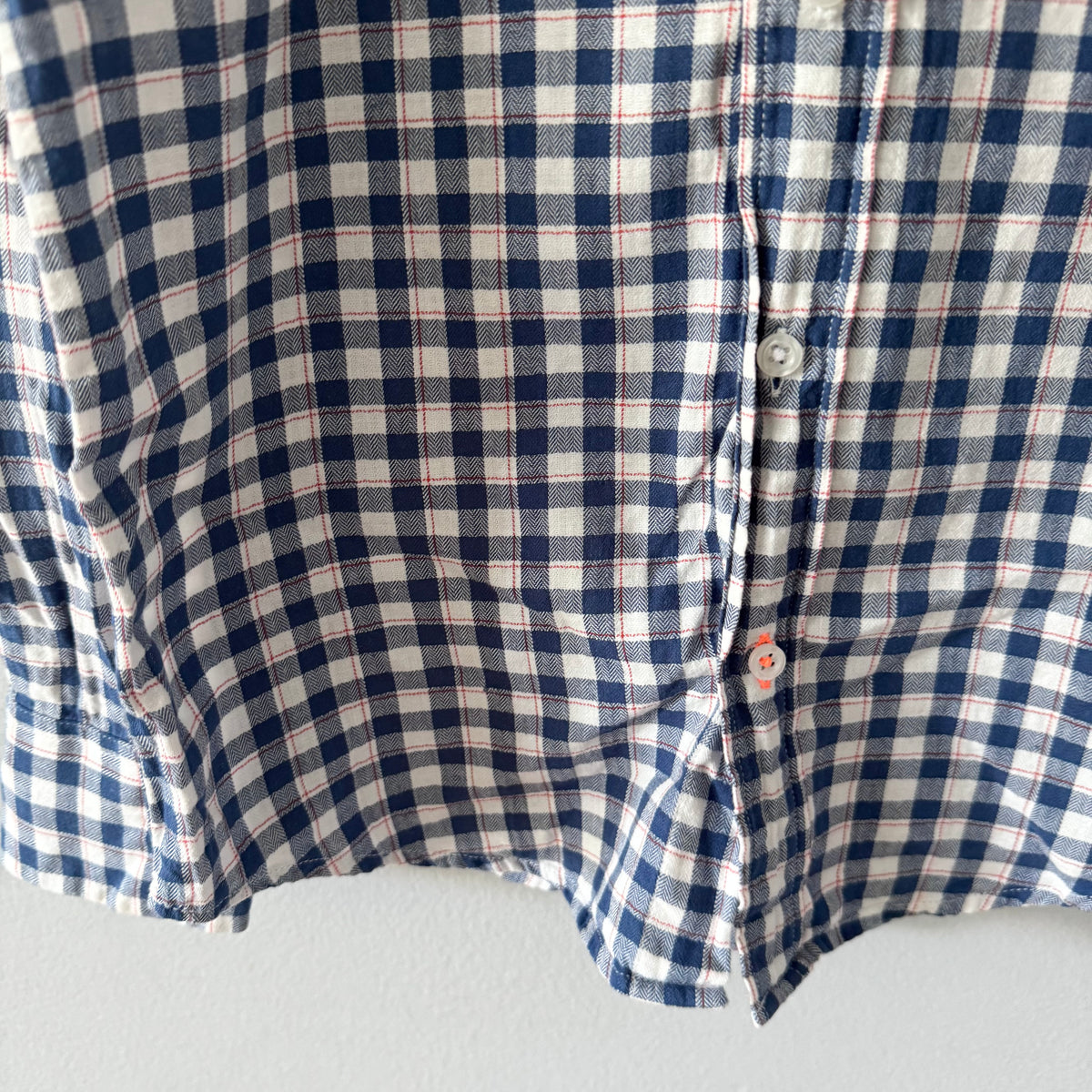 Crewcuts / White blue gingham flannel shirt / 8Y