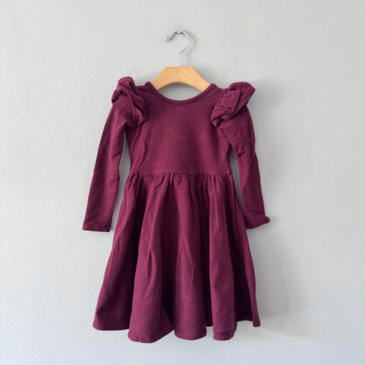 The Whimsical Fox / Burgundy long sleeve dress / 3T
