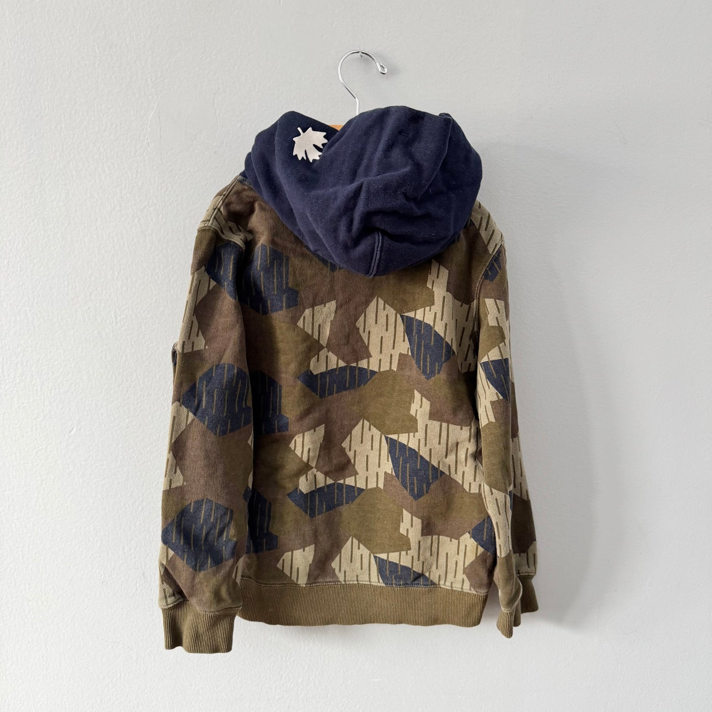 Roots / Brown x navy hoodie / 7-8Y