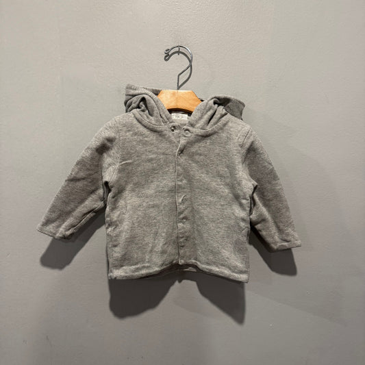 Snugabye / Light grey reversible crew hoodie / 24M