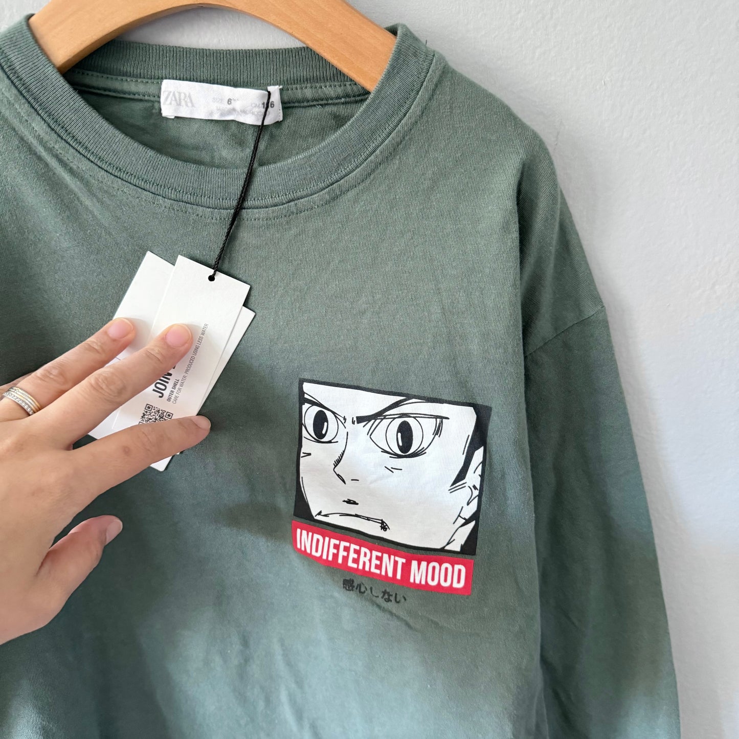 Zara / Long sleeve "Indifferent mood" / 6Y - New with tag