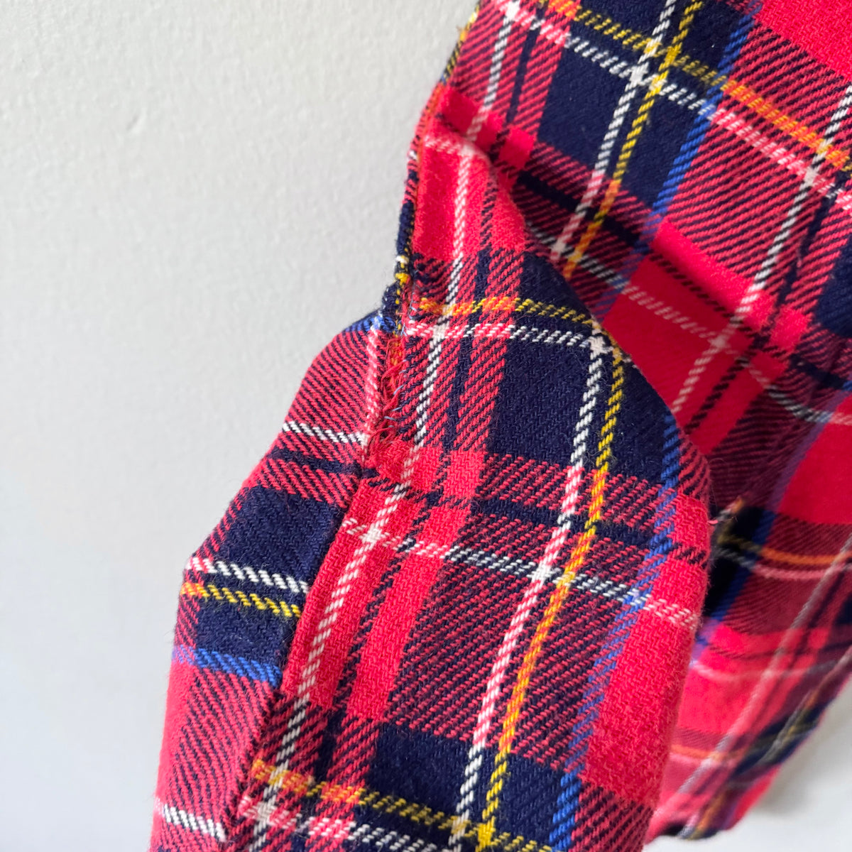 Vintage / Red navy plaid romper / 18-24M