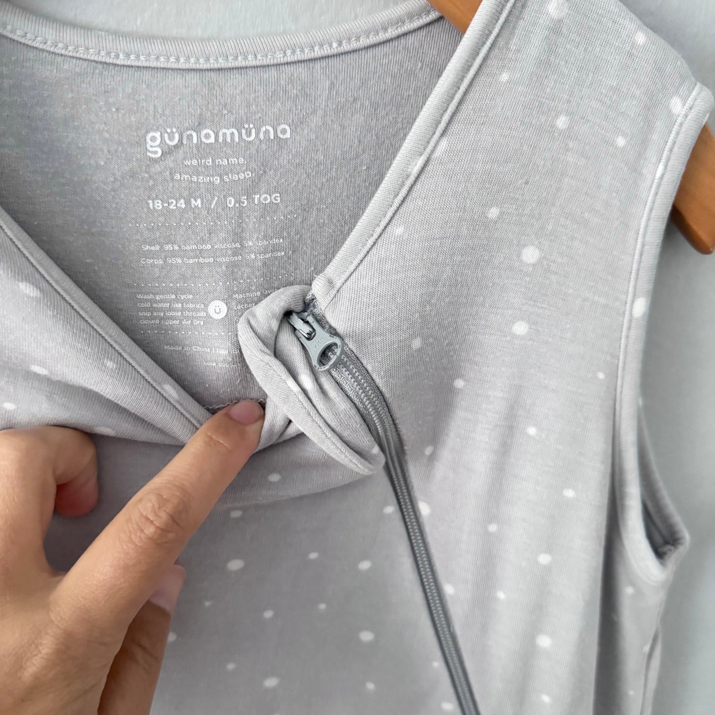 Gunanuna / Light grey sleep sack 0.5tog / 18-24M