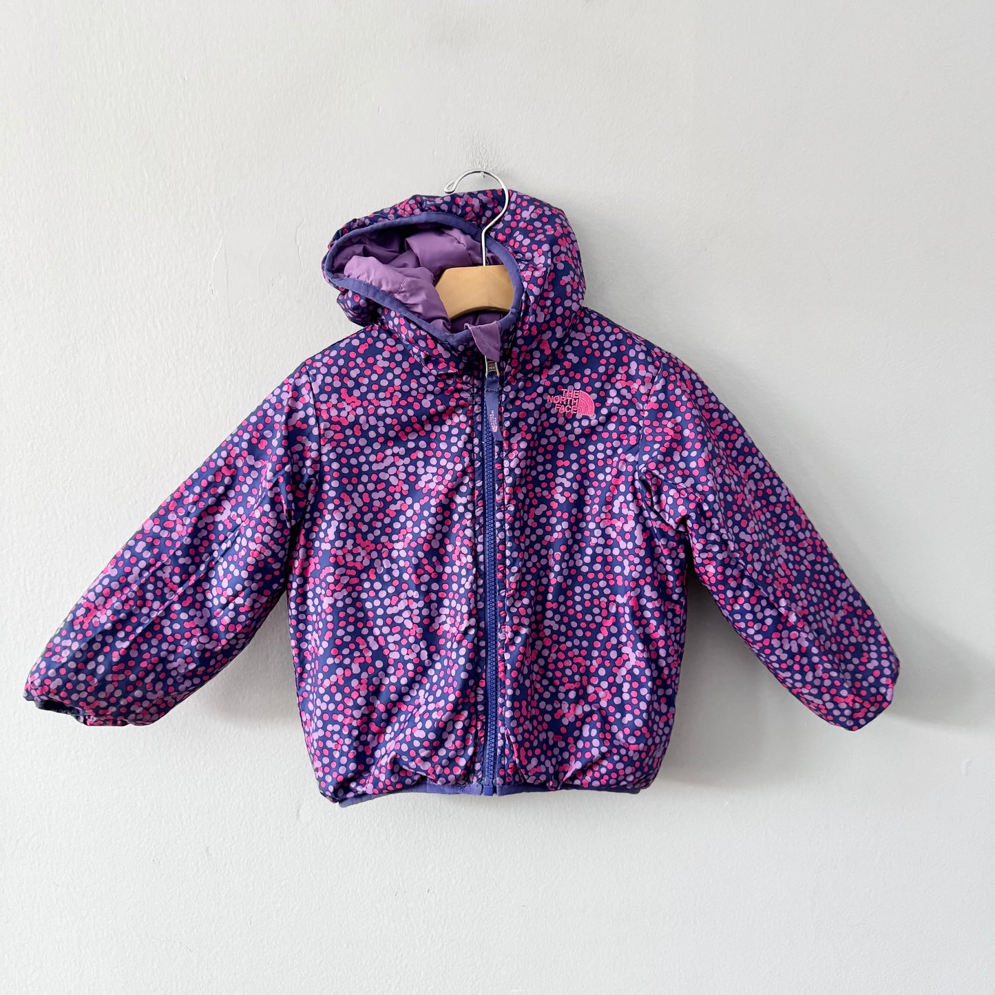 The North Face / Reversible puffer jacket - purple, navy, pink / 3T