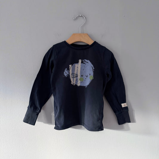 Souris Mini / Black x fish long sleeve / 18-24M