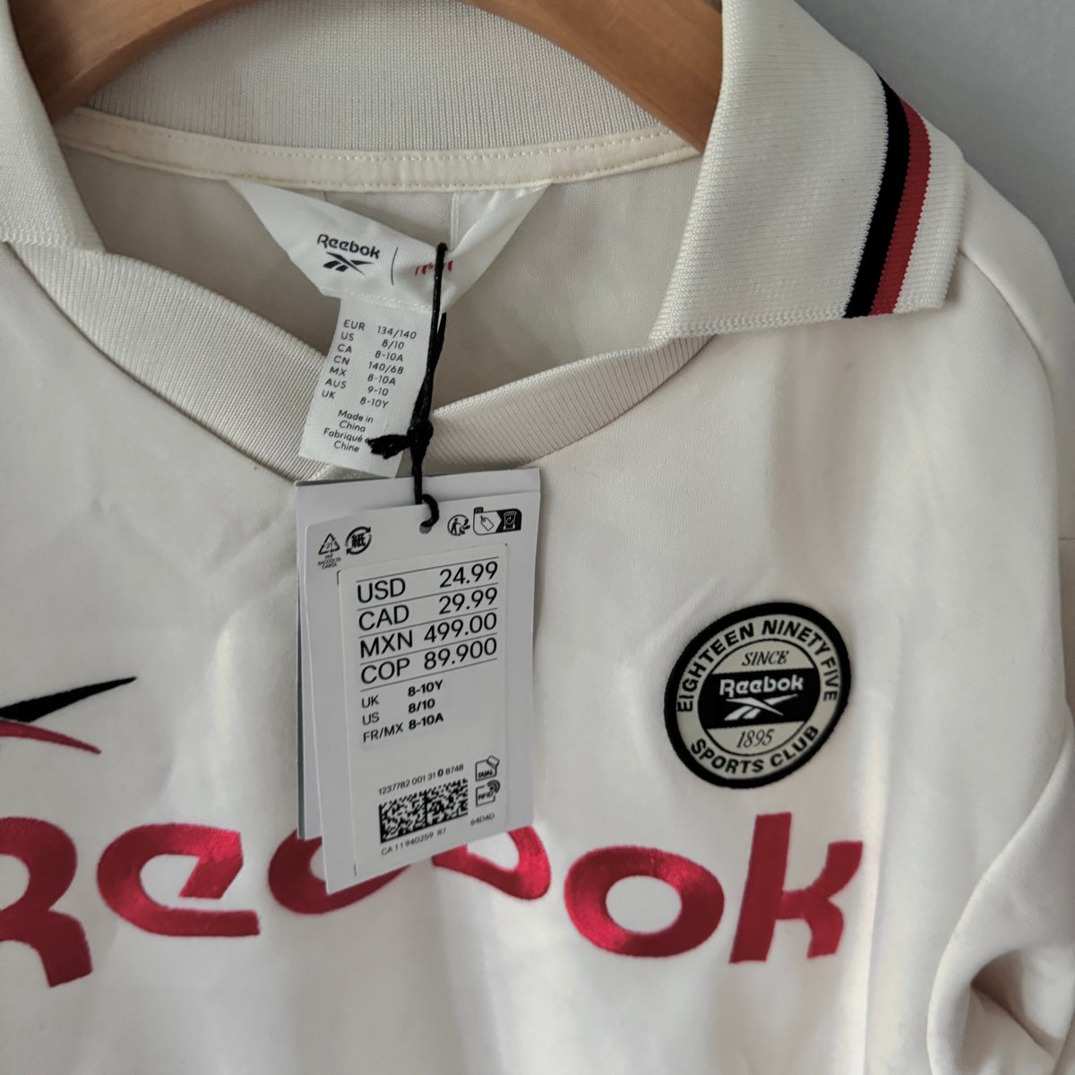 H&M x Reebok / Ivory active long sleeve / 8-10Y - New with tag