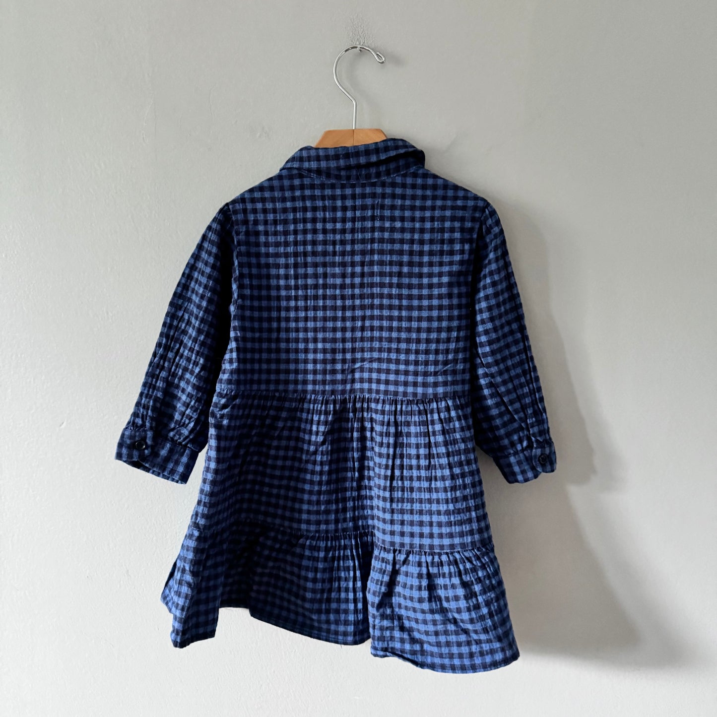 Zara / Blue plaid shirt dress / 2-3Y
