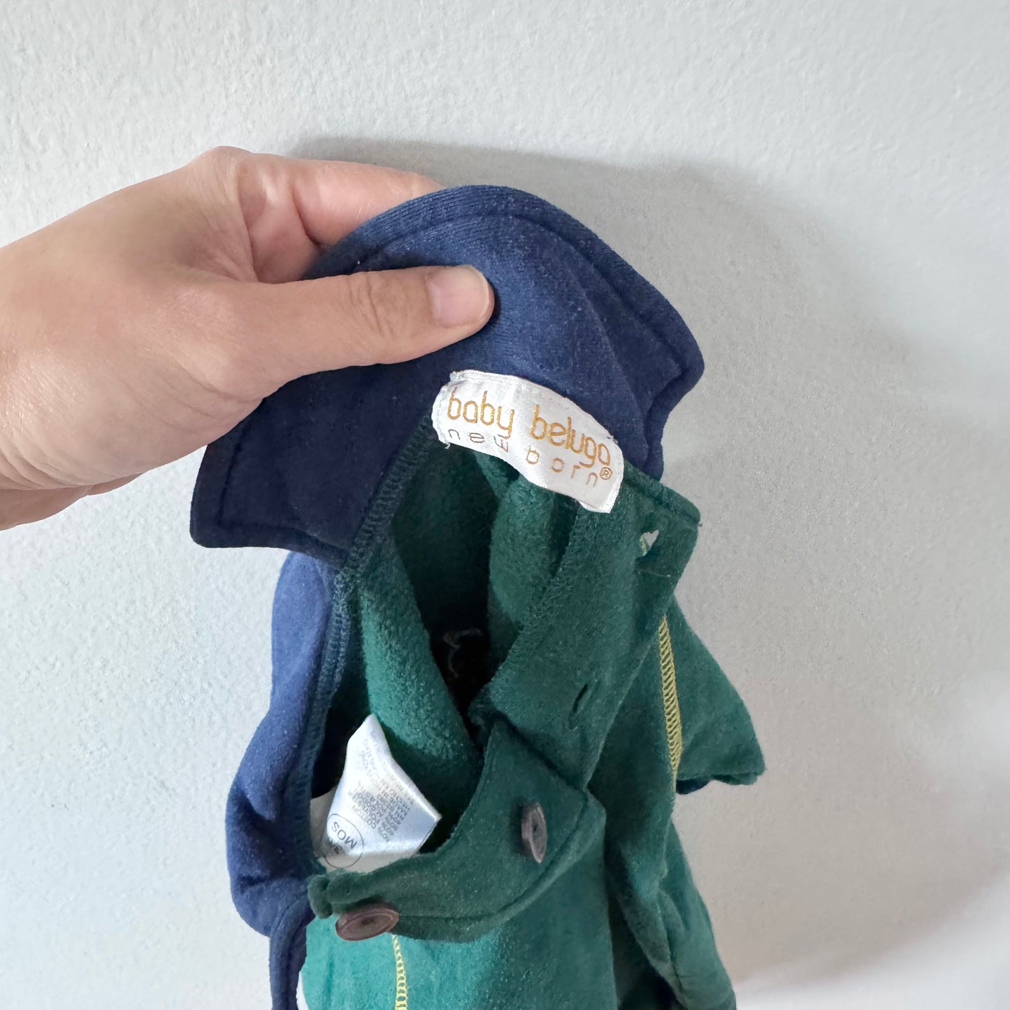 Vintage Baby belugo / Green x bear crew romper / 3-6M