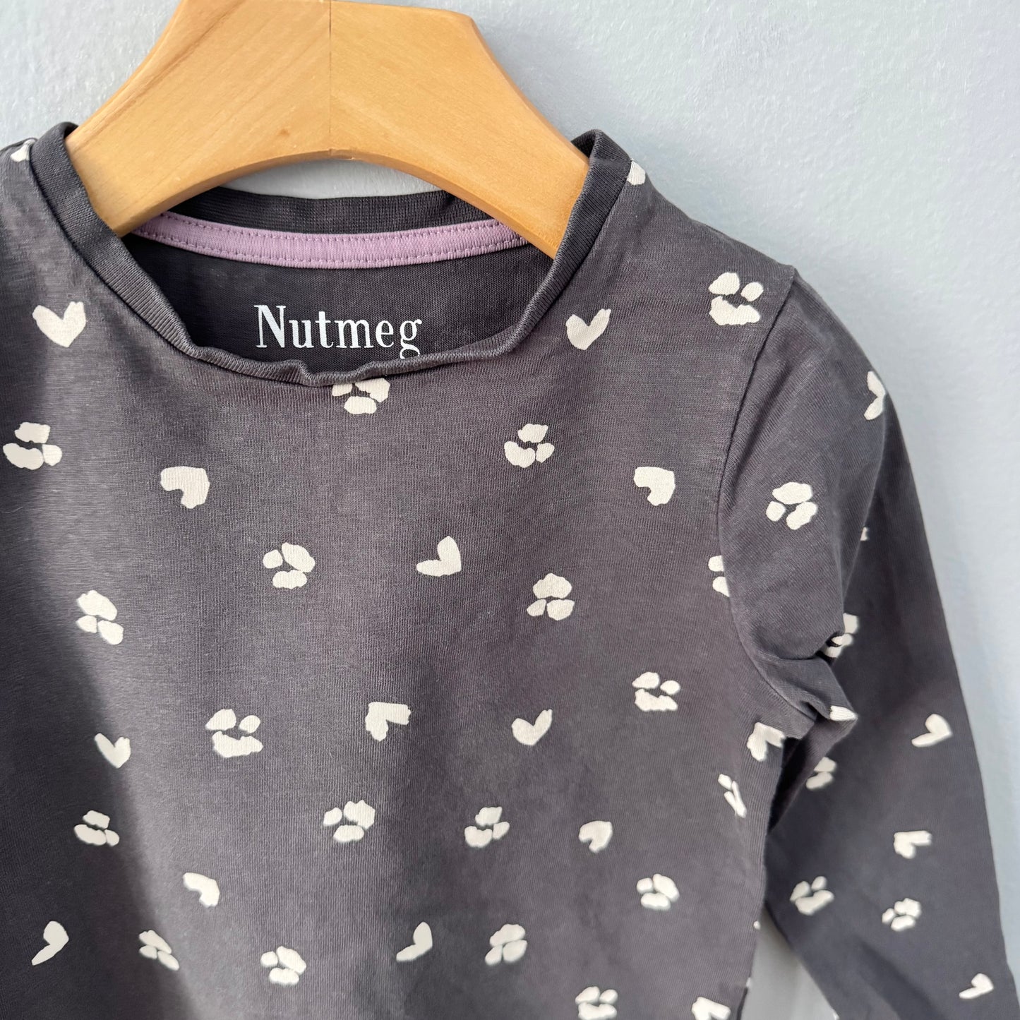 Noix de muscade / Chemise à manches longues gris foncé / 3-4 ans
