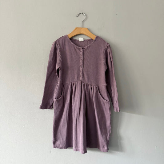 Gap / Purple waffle long sleeve dress / 5Y