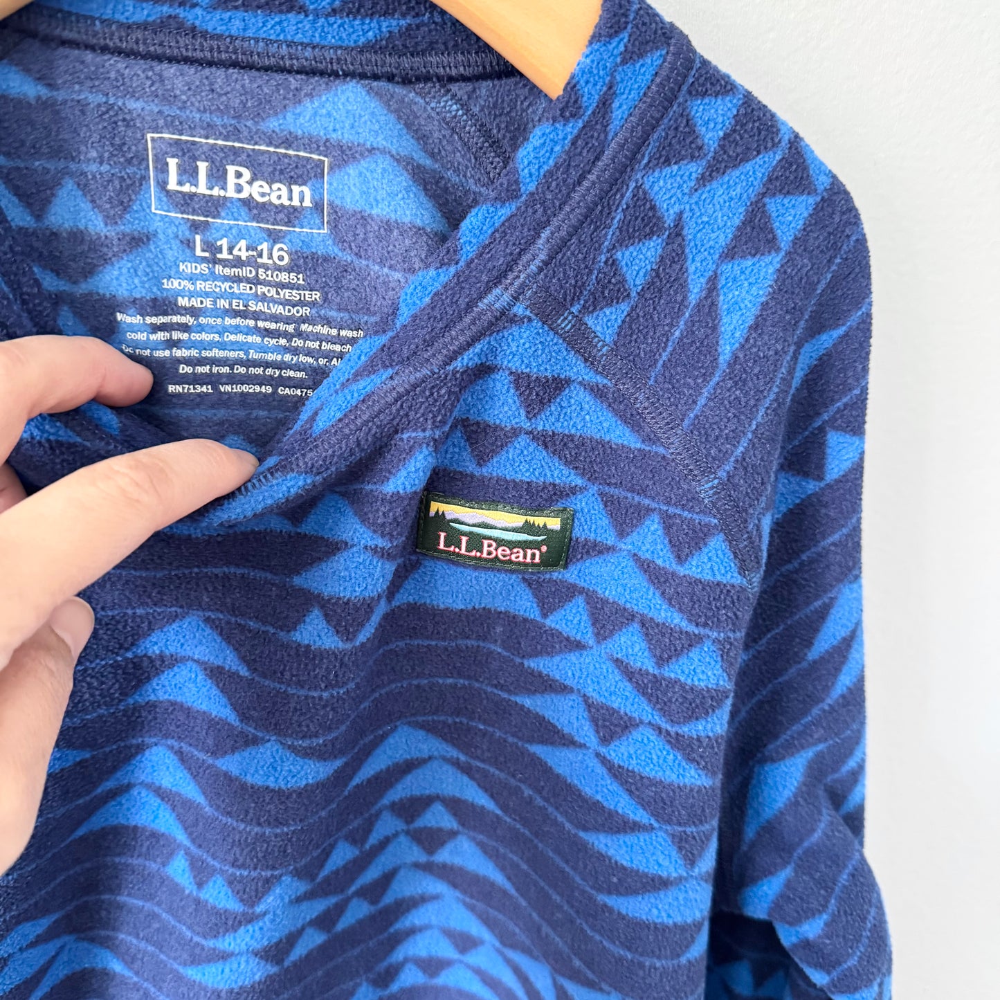 LL Bean / Pull en molleton bleu marine / 14-16 ans