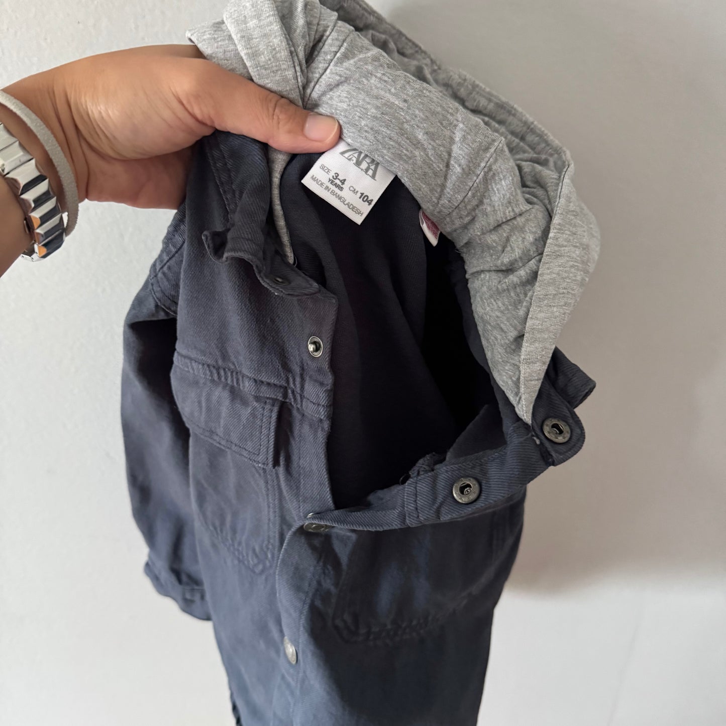 Zara / Dark grey denim shirt jacket / 3-4Y