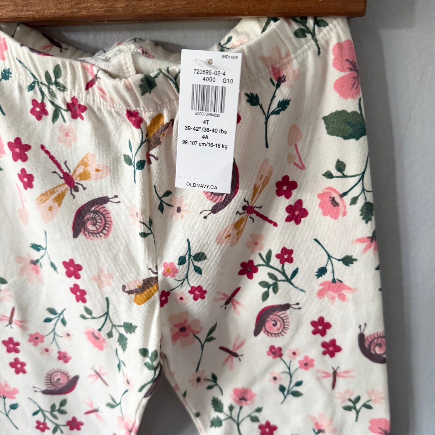 Old Navy / White x floral leggings / 4T - New with tag