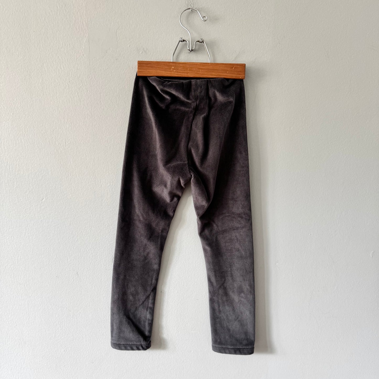 Deux par deux / Grey velour leggings / 6Y