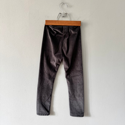Deux par deux / Grey velour leggings / 6Y
