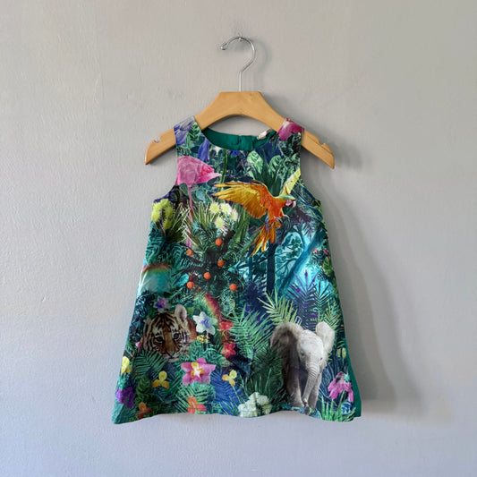 H&M / Green tank dress / 2-3Y