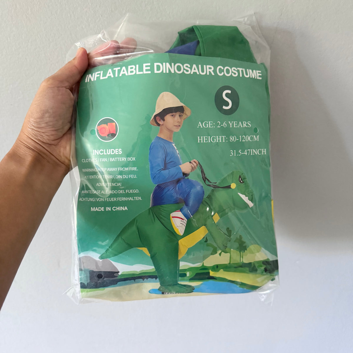 Halloween / Dinosaur inflatable costume / 2-6Y(Fits 5-6Y)