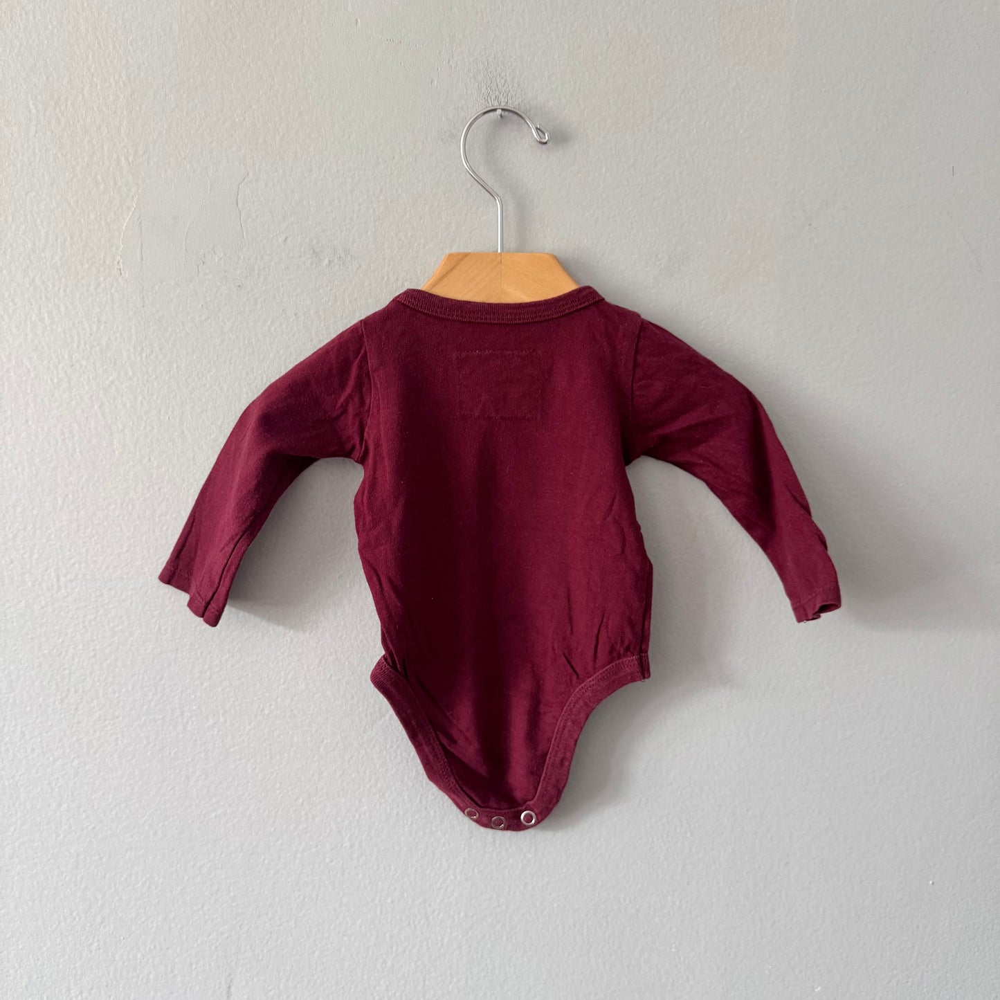 Mini Mioche / Burgundy long sleeve onesie / 0-3M