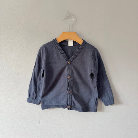 H&M / Navy cotton cardigan / 9-12M