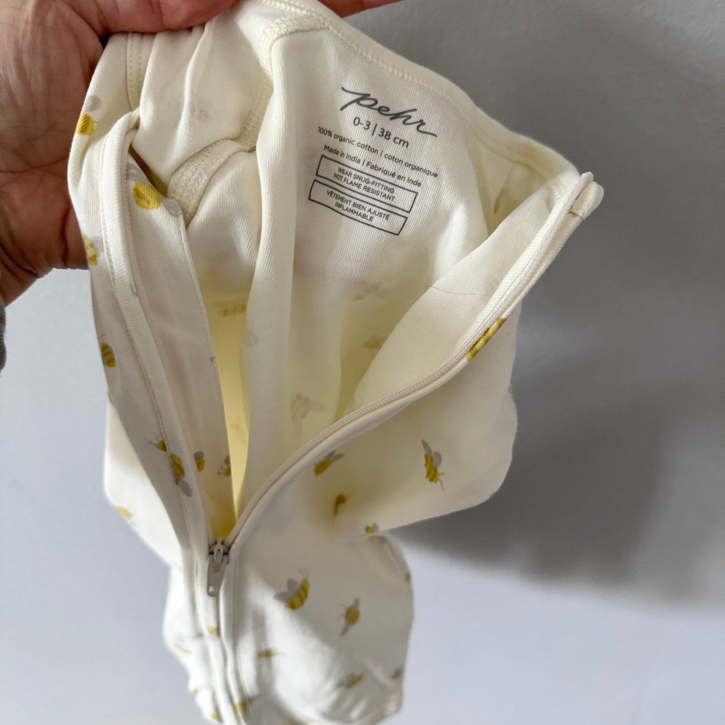 Pehr / Robe courte avec abeilles blanc / 0-3M
