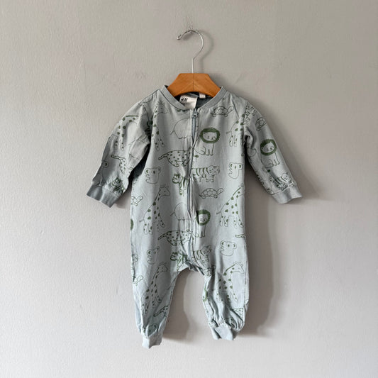 H&M / Smokey blue romper / 6-9M