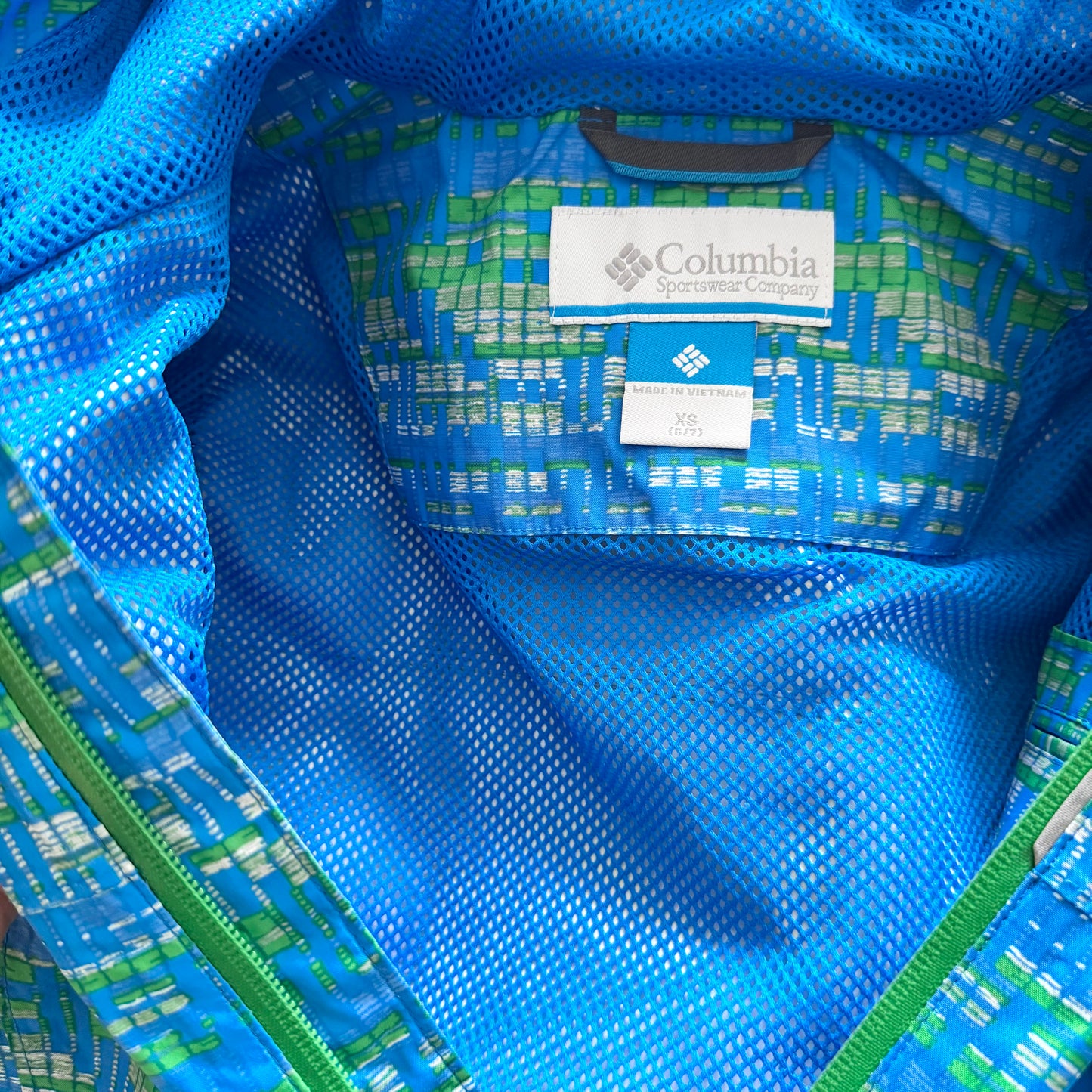 Columbia / Blue x green windbreaker / 6-7Y