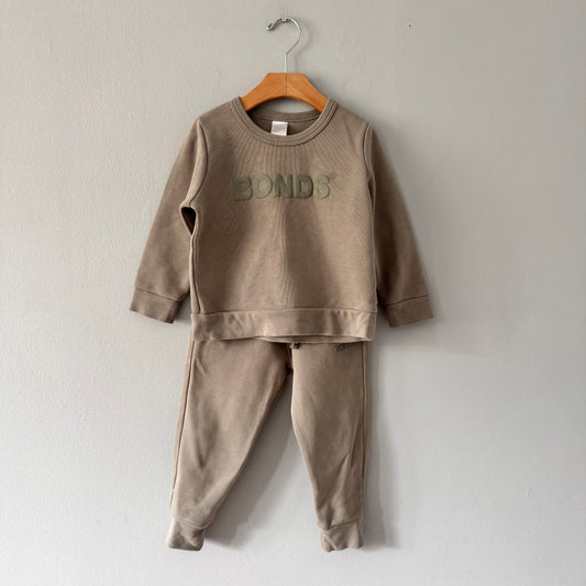 Bonds / Grey/khaki crew set / 3Y