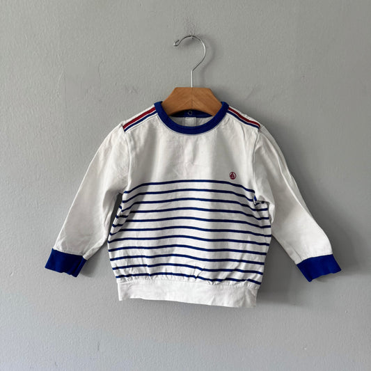 Petit Bateau / White long sleeve T-shirt / 24M