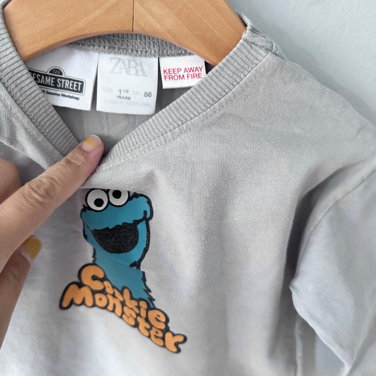 Zara x Sesame Street / Cookie Monster long sleeve / 18-24M