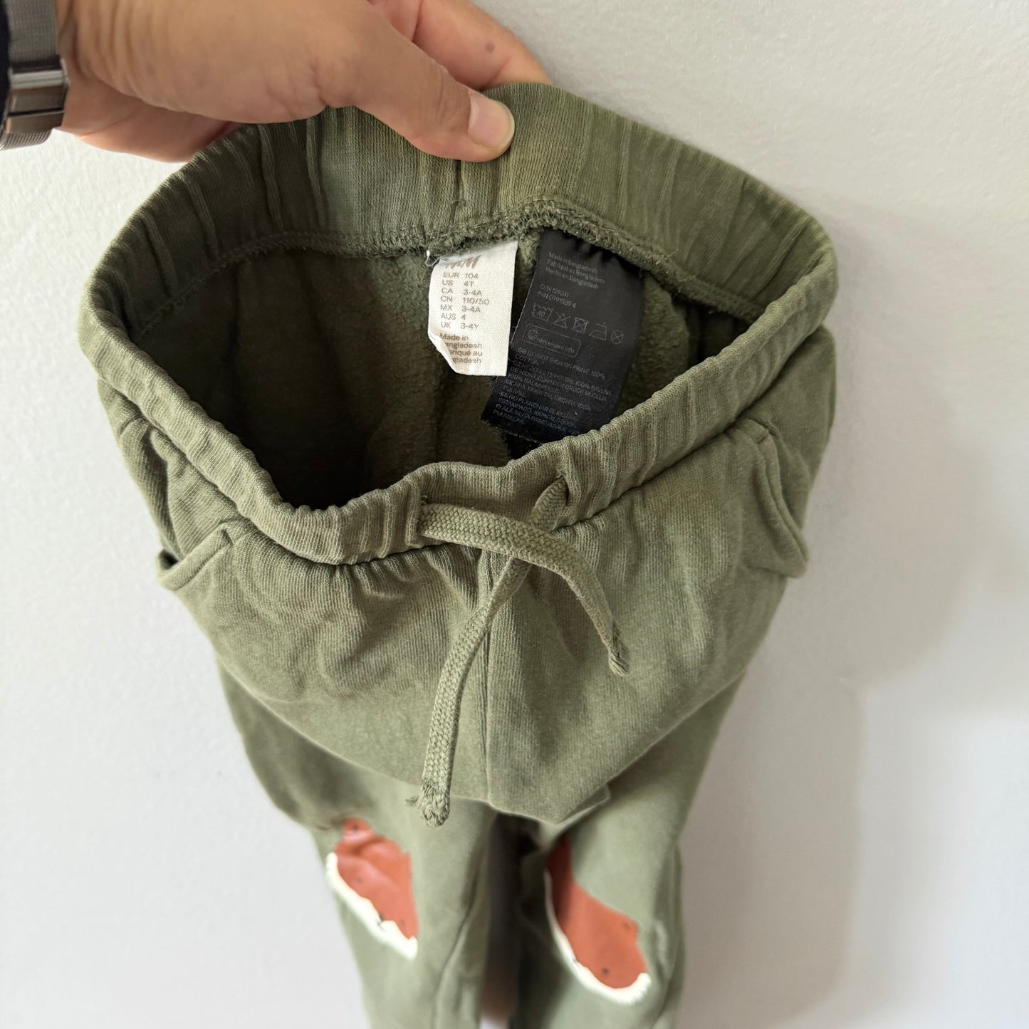 H&M / Khaki x fox crew set / 3-4Y