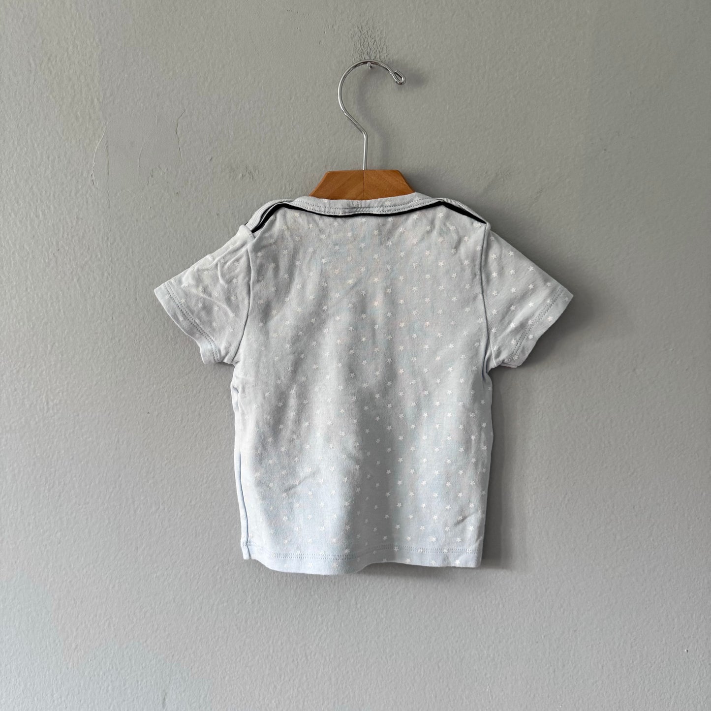 Petit bateau / Light blue x star T-shirt / 18M
