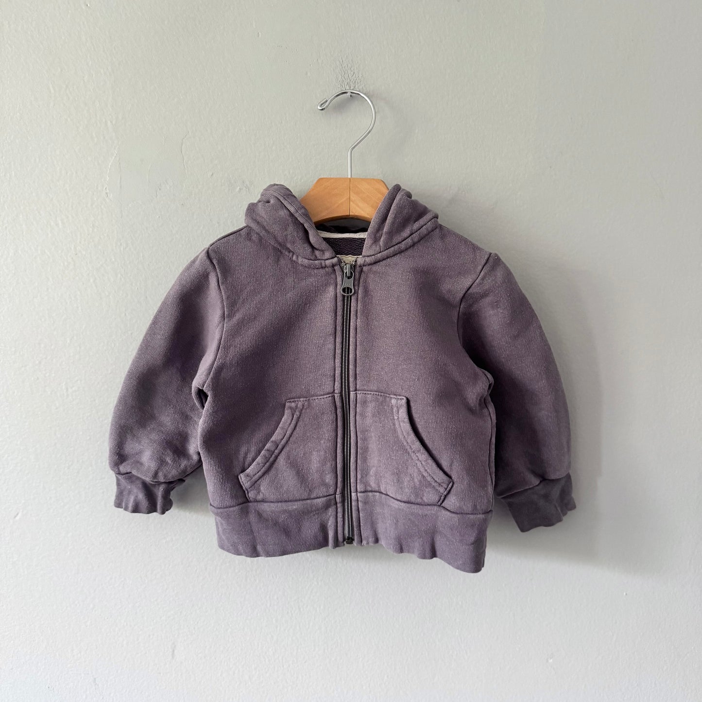 Mini mioche / Purple zip up hoodie / 12-18M