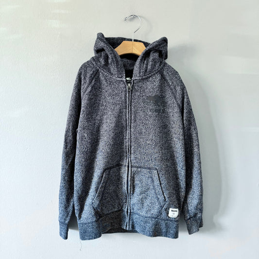 Roots / Navy salt and pepper zip up hoodie / 9-10Y