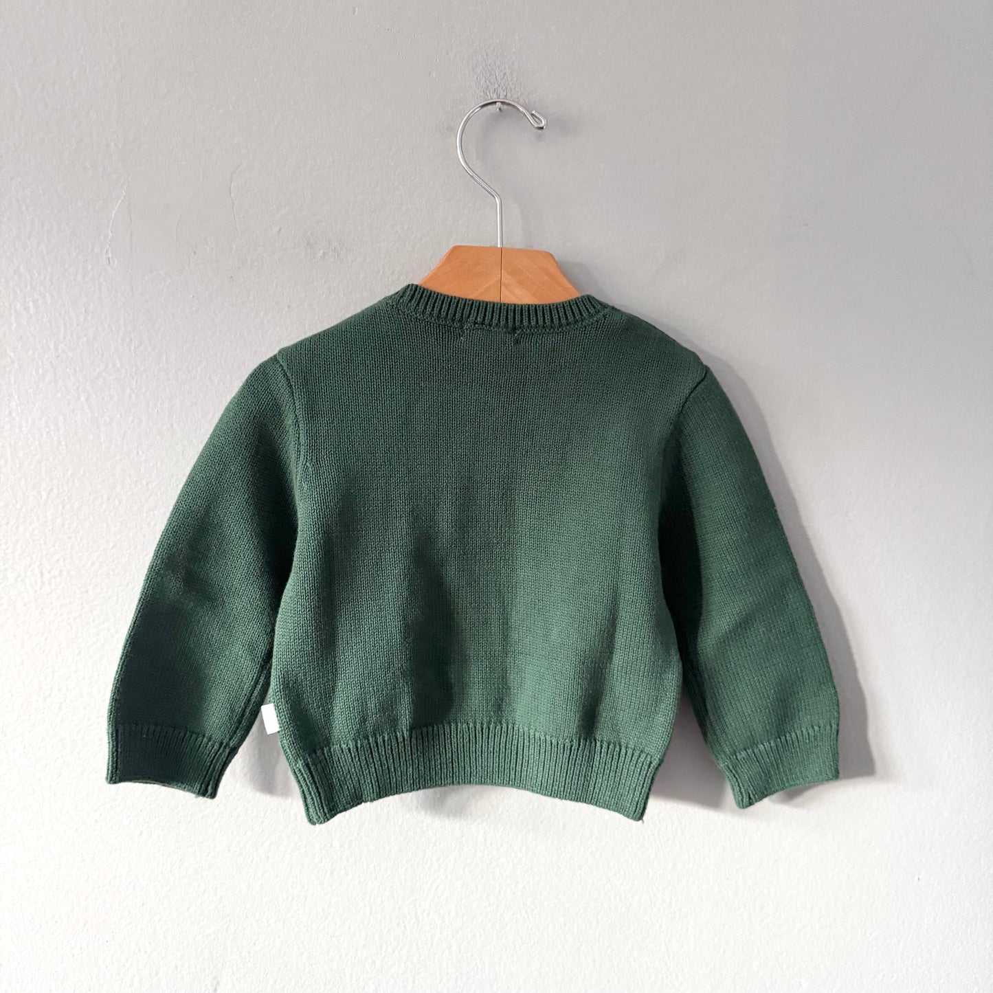 Firsts by Petit lem / Green cotton knit pullover / 9M - New with tag