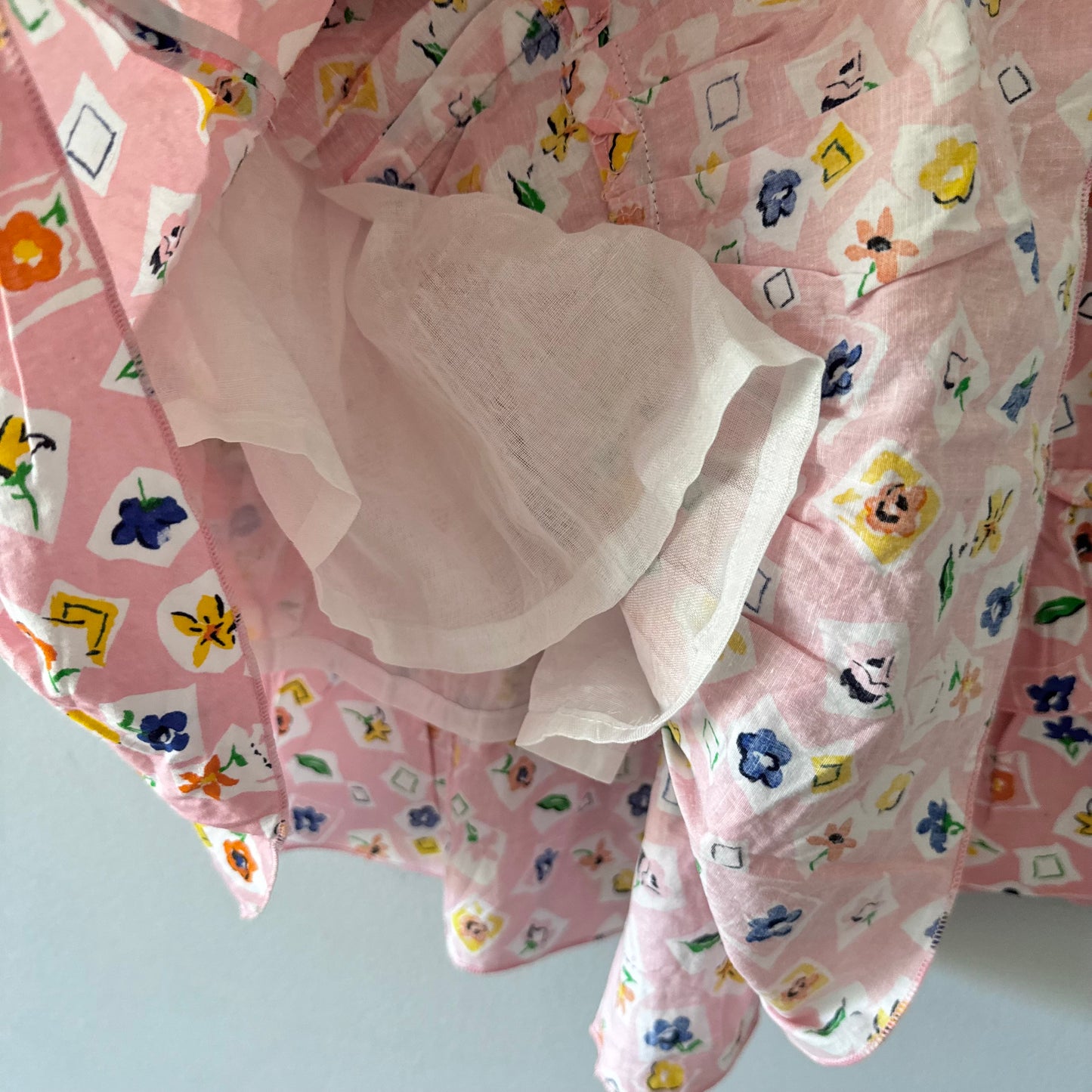 Vintage / Pink floral skirt / 8Y