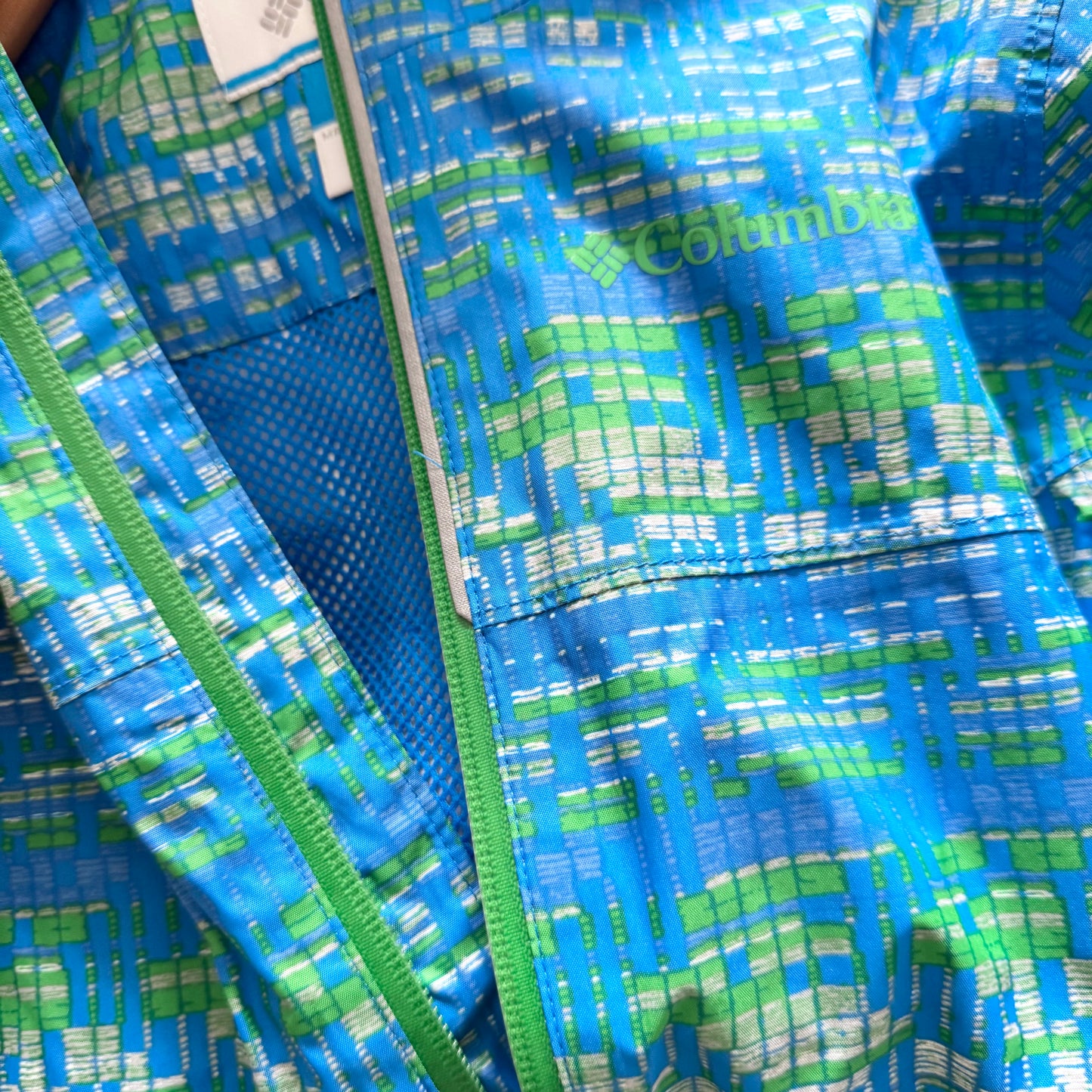 Columbia / Blue x green windbreaker / 6-7Y