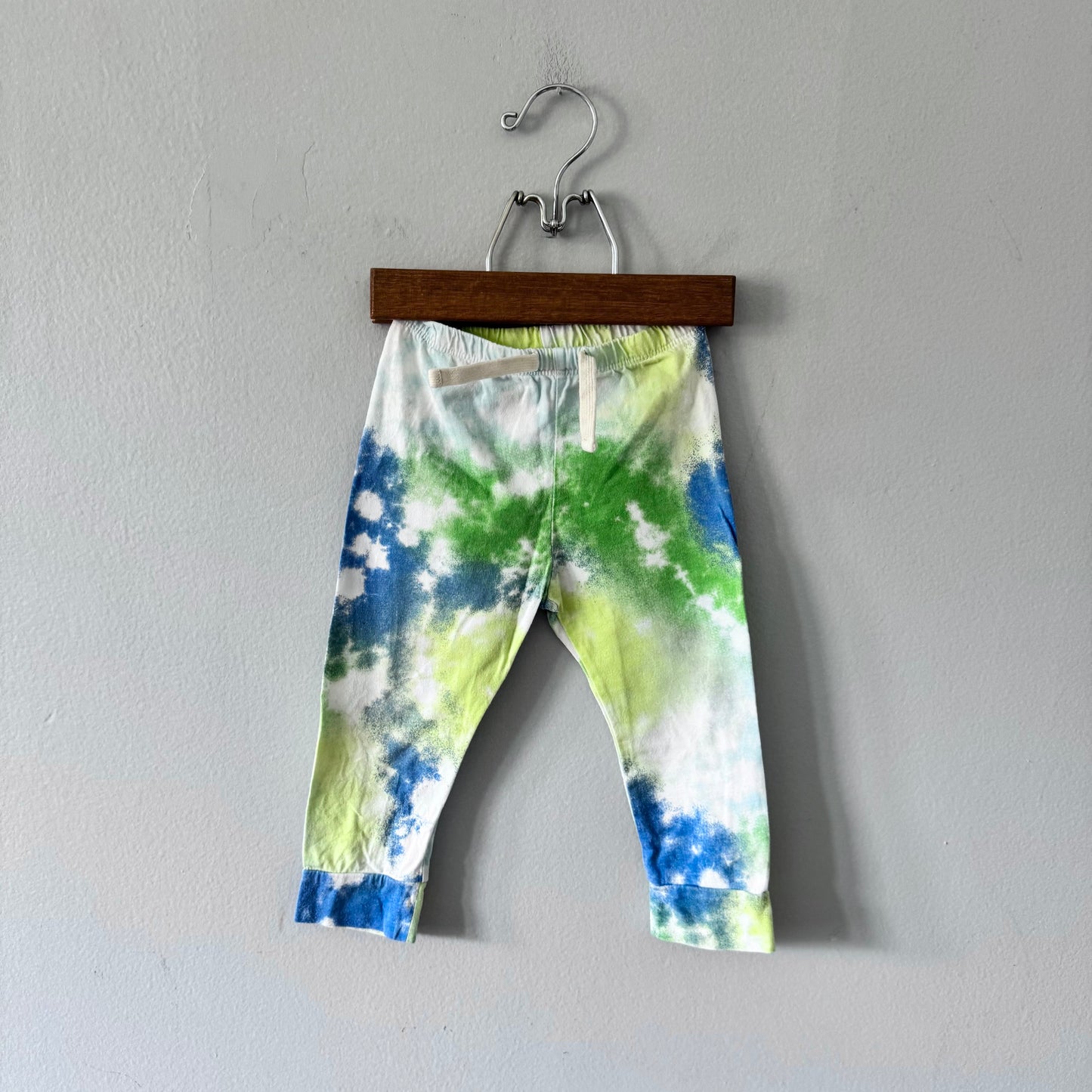 Gap / Pantalon en coton vert et bleu / 18-24 mois