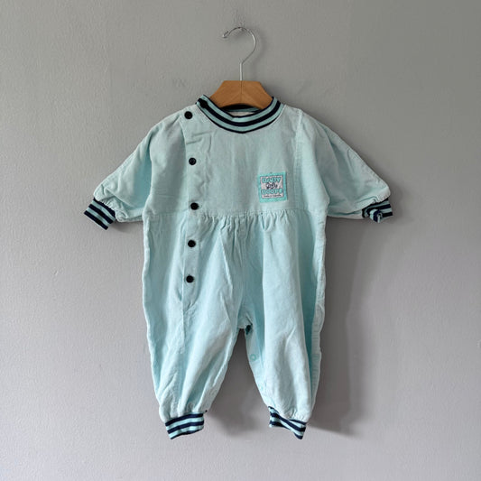 Vintage / Blue corduroy romper / 12M